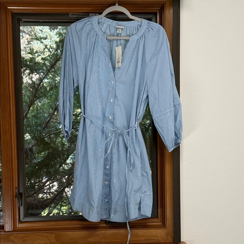 a new day Light Blue Striped Long Sleeve Dress - Picture 1 of 4